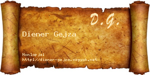Diener Gejza névjegykártya